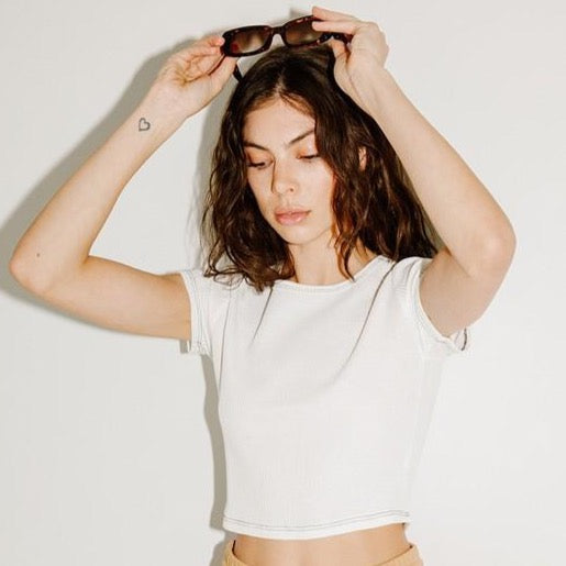 Classic Cropped Tee in White