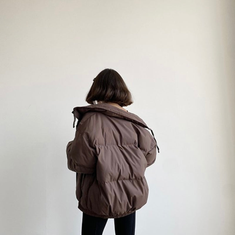 Chocolate puffer hot sale jacket