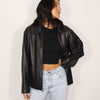 Oversized Structured Vintage Leather Jacket