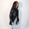 Vintage Structured Leather Blazer