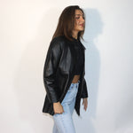 Vintage Structured Leather Blazer