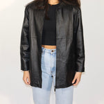 Vintage Structured Leather Blazer