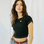 Classic Cropped Tee in Black